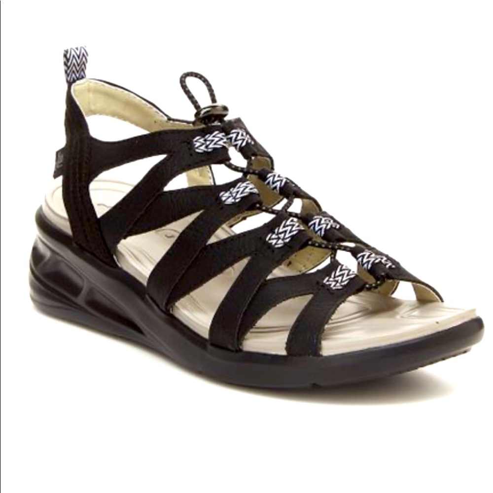 JBU BY JAMBU PRISM BLACK & WHITE SANDALS SIZE 11.
